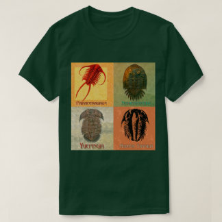 Camiseta Quatro Montagens de Trilobitas Fósseis