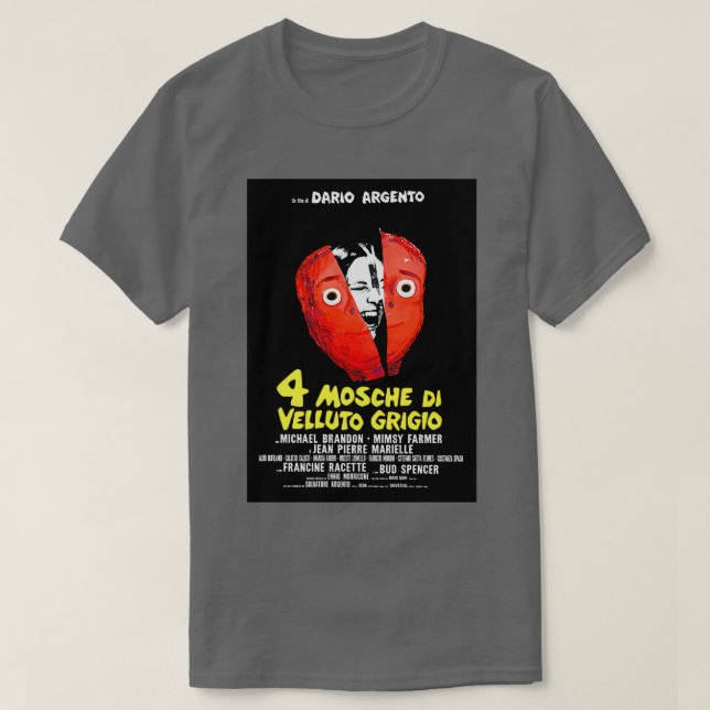 Camiseta Quatro moscas na Cinza Velvet 1972 Dario Argento (Frente do Design)