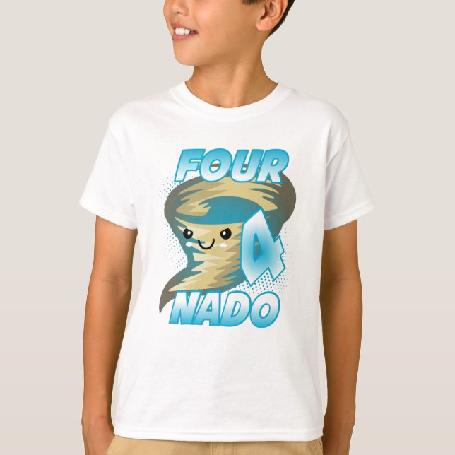Camiseta Quatro Nado Tornado 4 Birthday Boy (Frente)