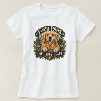 Camiseta Quatro Patas Coração Feliz Mãe de Cachorro