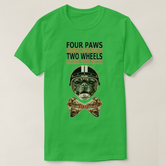 Camiseta Quatro patas duas rodas (Frente do Design)