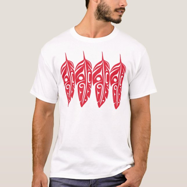 Camiseta Quatro penas vermelhas de Eagle (Frente)