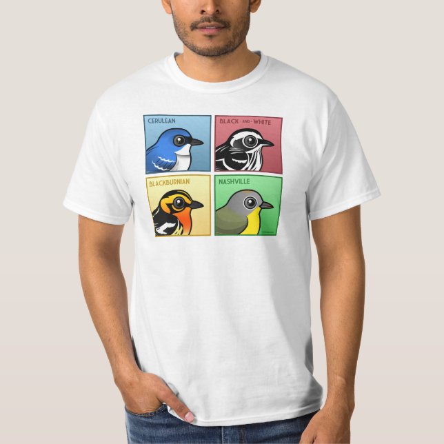 Camiseta Quatro toutinegras da cor (Frente)