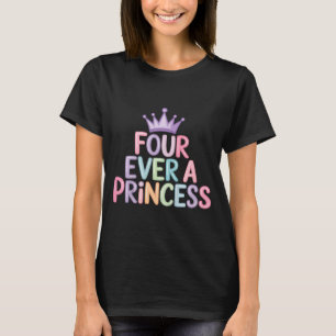 Camiseta Quatro uma princesa 4º aniversário meninas menina