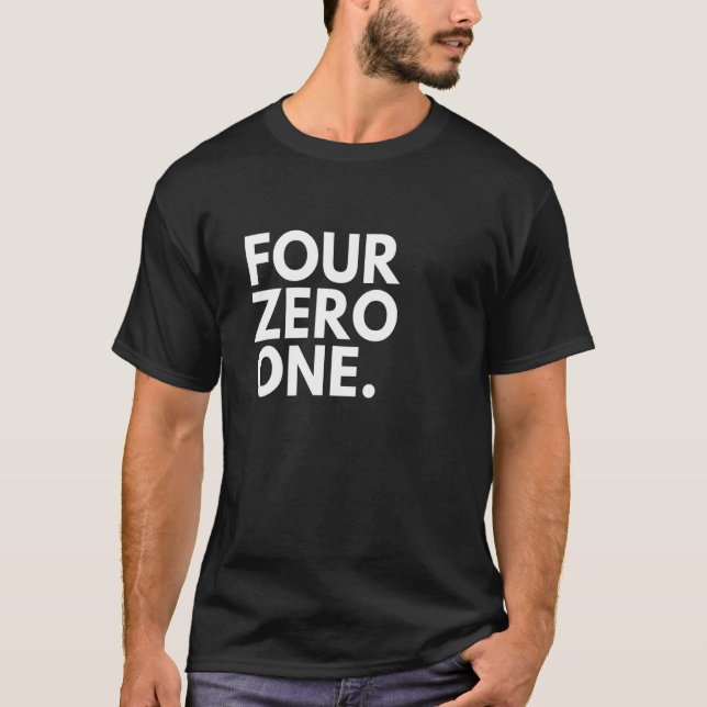 Camiseta QUATRO ZERO UM Código De Área 401 Providence RI Rh (Frente)
