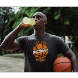 Camiseta Que A Loucura Comece O Texto Laranja De Basquete