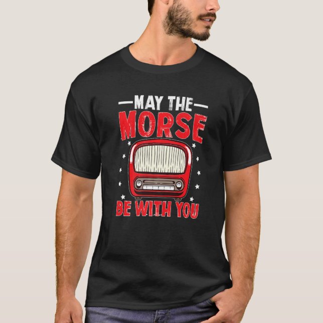 Camiseta Que A Morse Esteja Com Você, Rádio Amador (Frente)