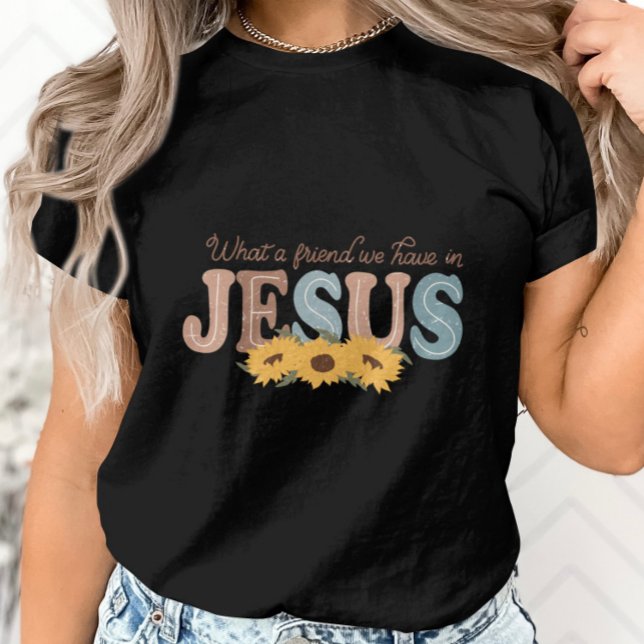 Camiseta Que Amigo temos no Gráfico de Jesus-Girassol (Criador carregado)