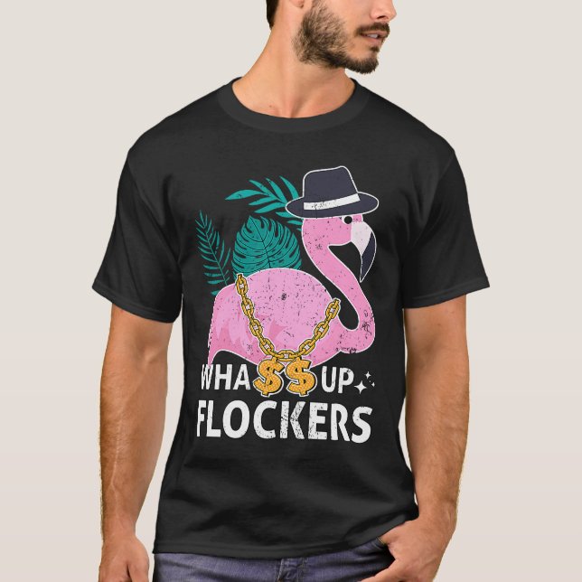 Camiseta Que Bloqueadores de Verão Flamingo HipHop B (Frente)