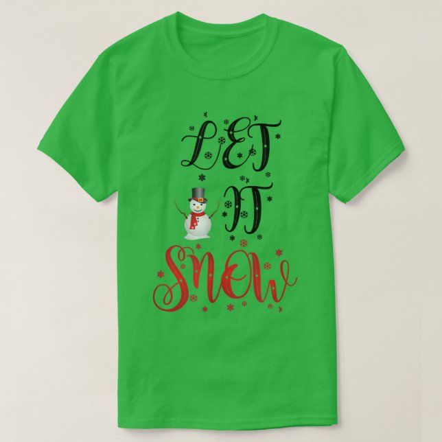 Camiseta Que bom que neve com um boneco de neve (Frente do Design)