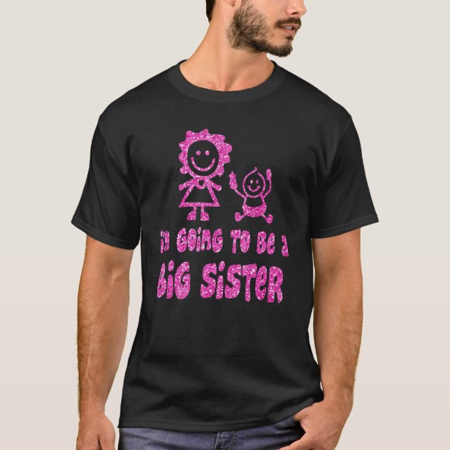 Camiseta Que bom que vou ser uma grande irmã, meninas (Frente)
