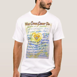 Camiseta Que Cancer Não Pode Fazer (Texto Azul E Dourado) T