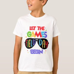 Camiseta Que Comece O Dia De Campo Dos Jogos No Dia Passado