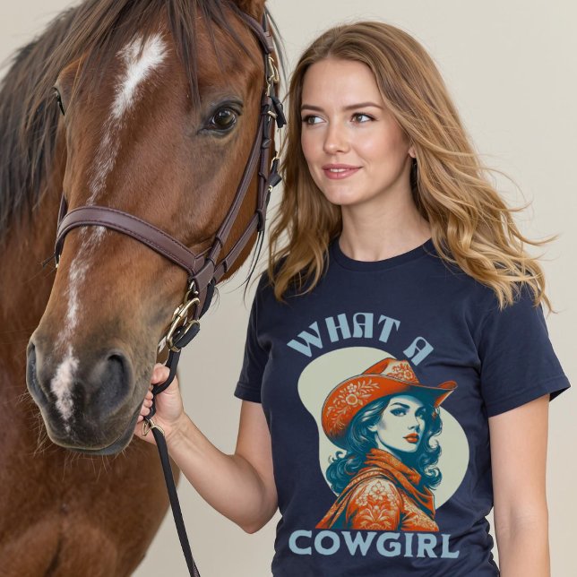 Camiseta Que Coqueta Vintage De Cowgirl (What A Cowgirl Vintage Coquette T-Shirt.)