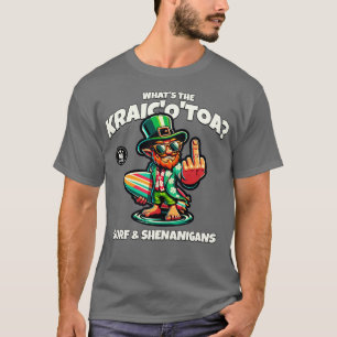 Camiseta Que design engraçada do surfe irlandês Craic surfi