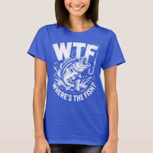 Camiseta Que diabos, cadê o peixe? Tema de pesca engraçado