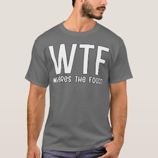 Camiseta Que diabos onde está a comida retrô engraçado