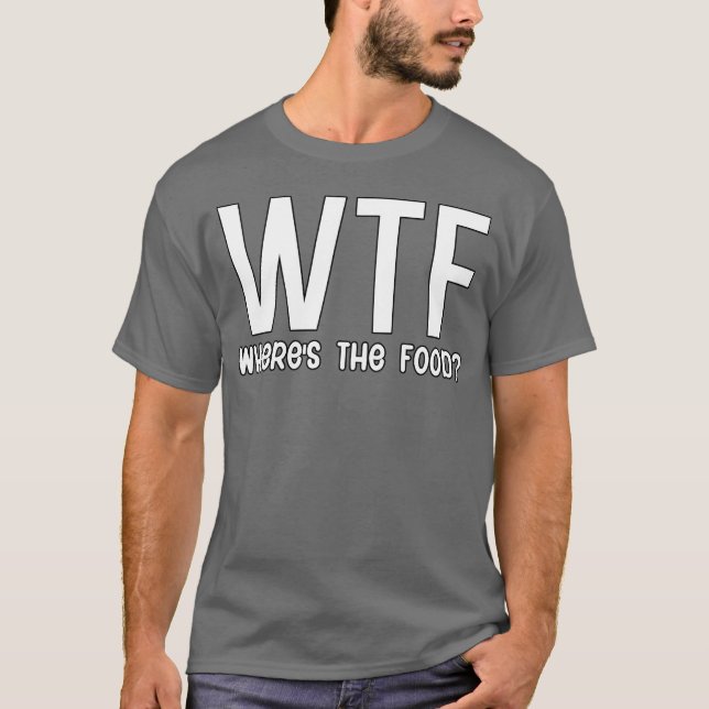 Camiseta Que diabos onde está a comida retrô engraçado (Frente)