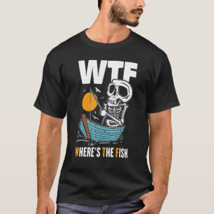 Camiseta Que diabos Onde está o peixe Pescador de Esquele
