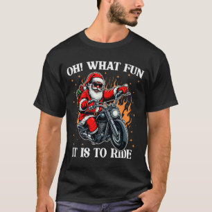 Camiseta Que Diversão É Andar de Moto Biker Papai Noel C