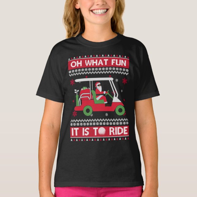 Camiseta Que Diversão É Dirigir Golf Ufly No Natal Xmas (Frente)