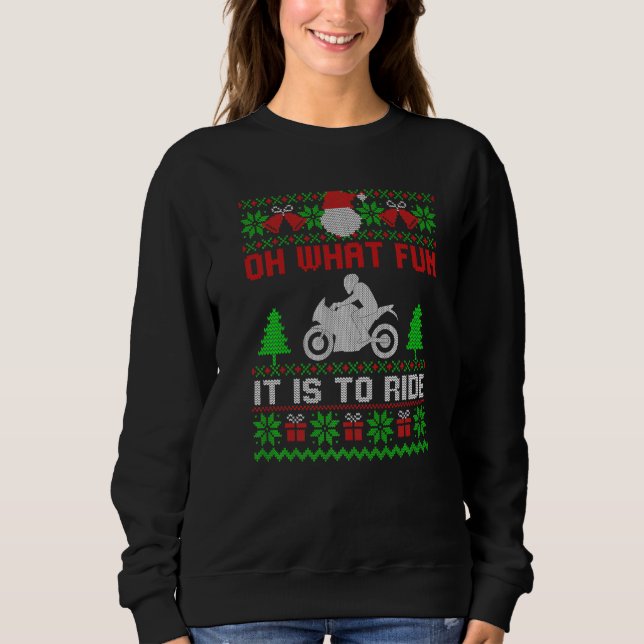 Camiseta Que Diversão É Dirigir Motocicleta Feia Christma (Frente)