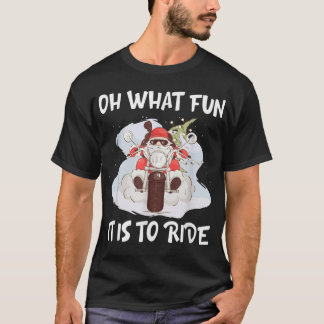 Camiseta Que Diversão É Dirigir Papais noeis De Motocicleta