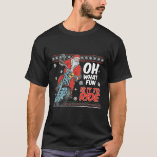 Camiseta Que Diversão É Dirigir Papais noeis Na Moto