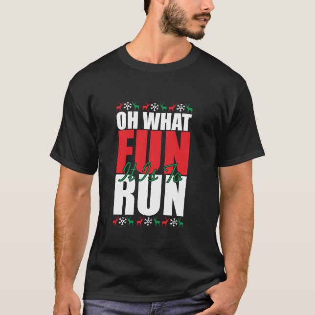 Camiseta Que Diversão É Executar Papais noeis Xmas Engraçad (Frente)