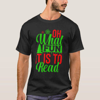 Camiseta Que Diversão É Ler O Livro De Natal Da Bibliotecas