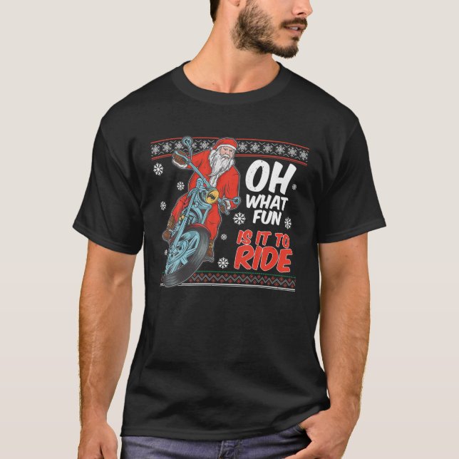 Camiseta Que divertido é andar de bicicleta no Natal (Frente)