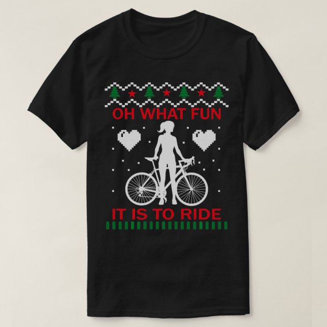 Camiseta Que Divertido É Andar De Ciclo De Natal (Frente do Design)