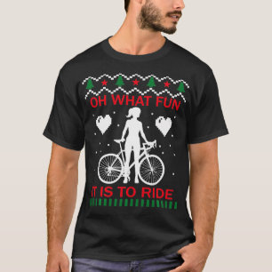 Camiseta Que Divertido É Andar De Ciclo De Natal