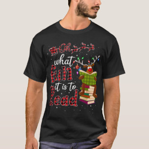 Camiseta Que Divertido É Ler A Bonita Reindeer De Natal