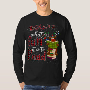 Camiseta Que Divertido É Ler A Bonita Reindeer De Natal
