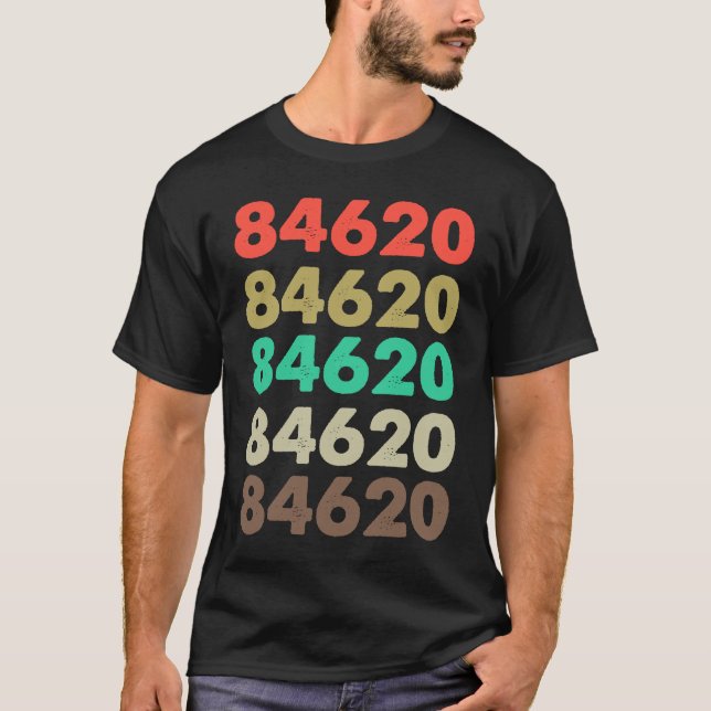 Camiseta Que Diz 84620 Código Zipcode Retroativo 84620 (Frente)