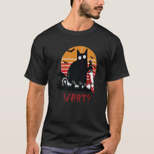 Camiseta Que gato negro segurando uma faca