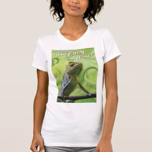 Camiseta Que mundo maluco - Um Lizard especial
