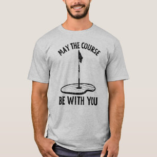 Camiseta Que o curso esteja com vocês, doidos de golfe engr
