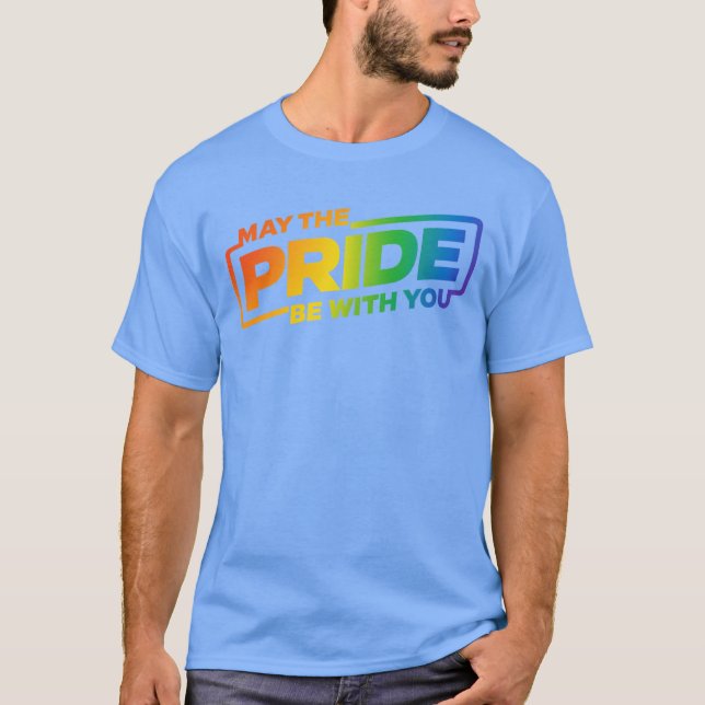 Camiseta Que o orgulho esteja com você presente arco-íris L (Frente)
