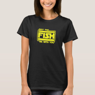 Camiseta Que o Peixe Esteja Com Você Citação Gráficos de Pe