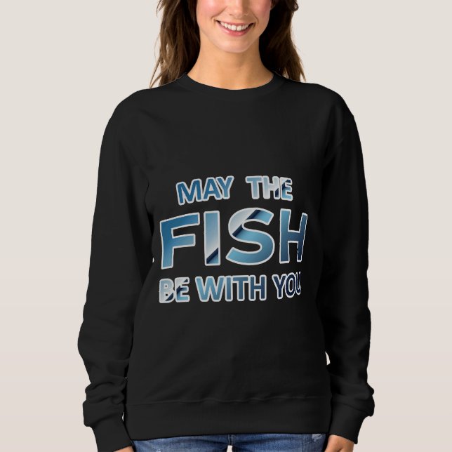 Camiseta Que O Peixe Esteja Com Você De Azul (Frente)