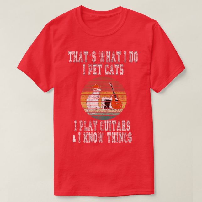 Camiseta Que O Que Eu Faço Eu Pinto Gatos Eu Toco Guitarras (Frente do Design)