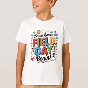 Camiseta Que Os Jogos Comecem No Dia De Festa, Crianças De 