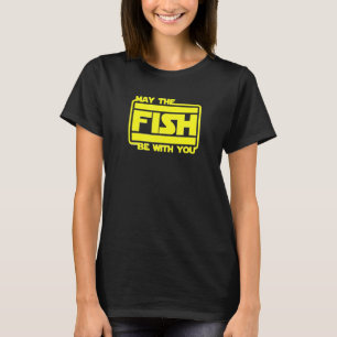 Camiseta Que Os Peixes Estejam Consigo Citando Gráficos De 