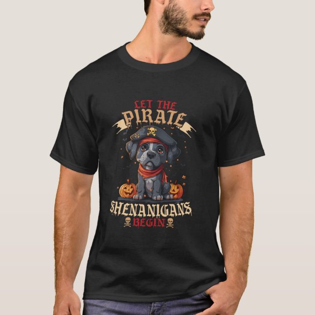 Camiseta Que Os Piratas Shenanigans Comecem A Grande Dane H (Frente)