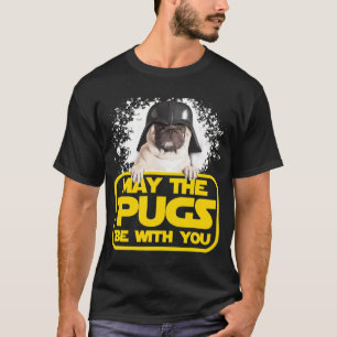 Camiseta Que os Pugs Estejam Com Você Amante de Cães Pug Di