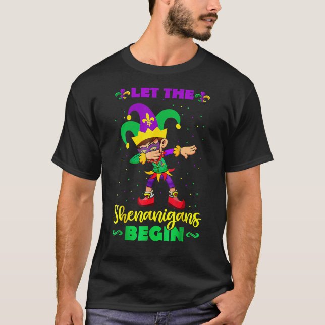 Camiseta Que Os Shenanigans Comecem A Dabbing Boy Jester Ma (Frente)