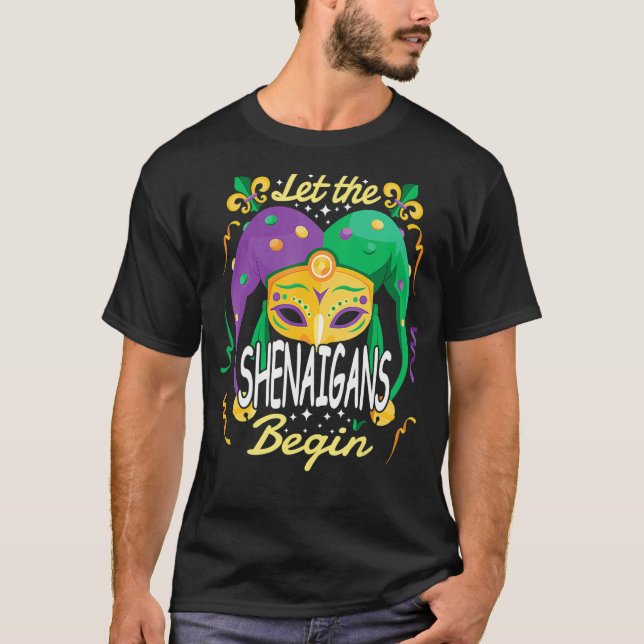 Camiseta Que Os Shenanigans Comecem A Mardi Gras 1 (Frente)
