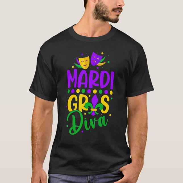 Camiseta Que os Shenanigans comecem a Mardi Gras diva (Frente)